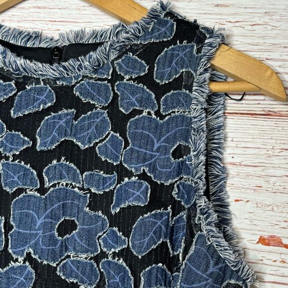 NWT Julia Jordan Denim Blue Floral Appliqué Mini Dress Sz 4 - Picture 14 of 14